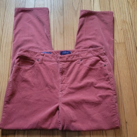 Talbots Womens High-Waist Straight-Leg Corduroy Pants Size 16 Rose Pink - Picture 2 of 5